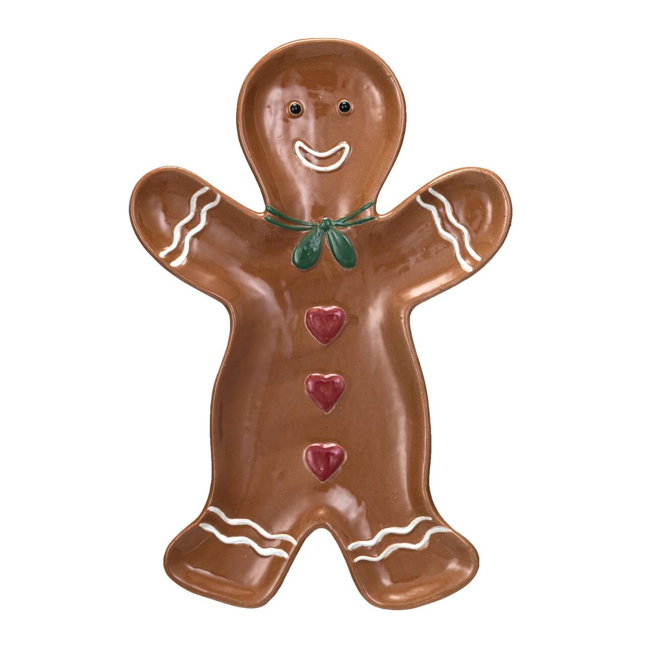 Hello Honey® 12" Brown Gingerbread Man Stoneware Platter
